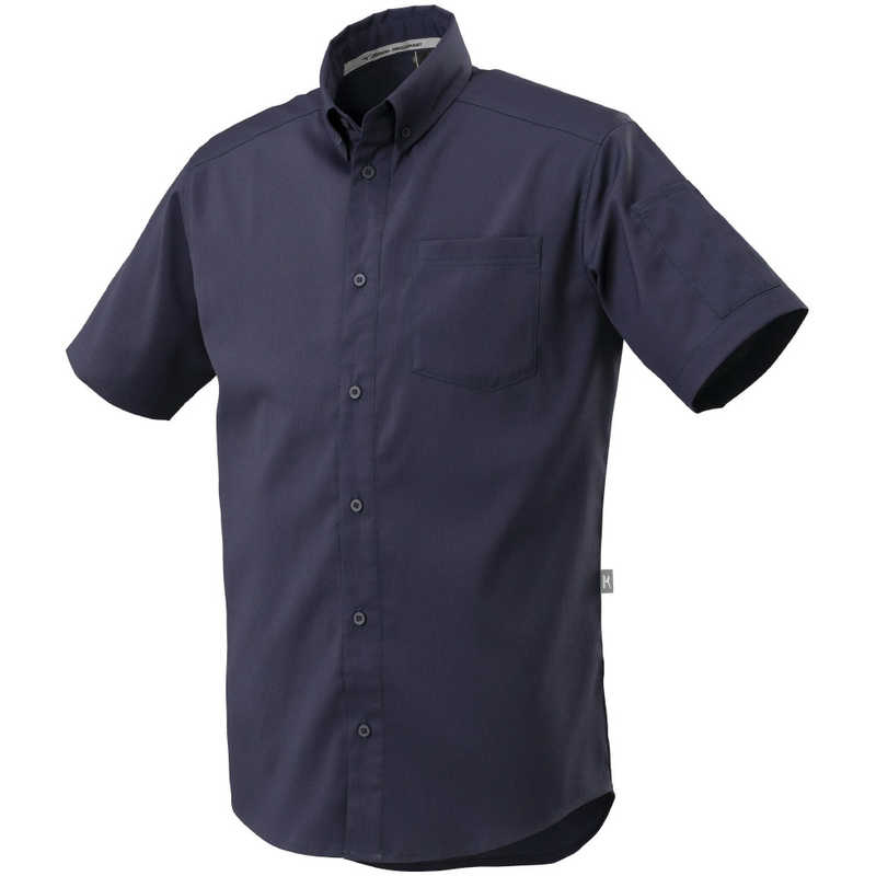 ミズノ　布帛ワークシャツ(半袖/制電素材)［ユニセックス］ 4XL-8 14：ネイビー　F2JC158014