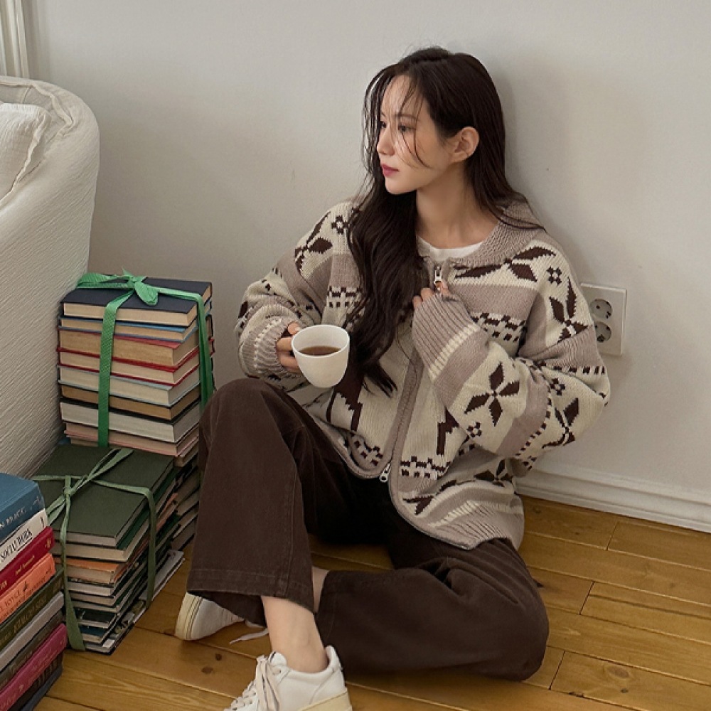 (JSTYLEのイーブレット) イーブレットアンクルスノルディックツーウェイニットジップアップ Jスタイル