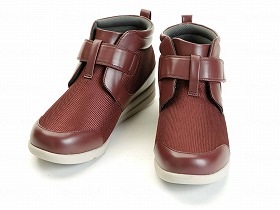 徳武産業 あゆみシューズ 介護靴 外出用 ハイフィット ワイン 両足Lサイズ 1317