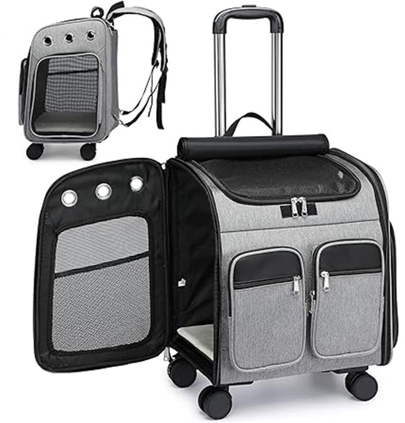 人気推薦ペットキャリー キャスター付き 猫 猫用 キャリー カート 犬 小型犬 ペット リュックキャリーバッグ 折りたたみ 4way 通気性 散歩 旅行 通院 防災用