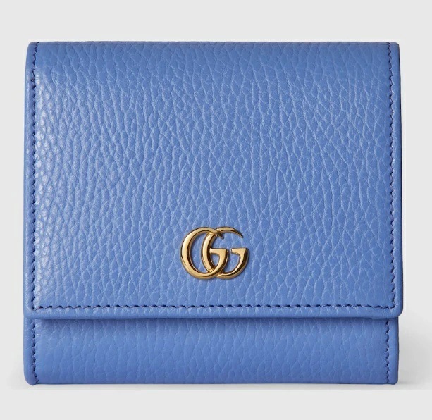 GUCCI 598587-CAAAR-5241 グッチ 日本限定 ダブルG バイカラー ミディアムウォレット 二折財布ファスナー小銭入付 レザー ライトパープル×ライトピンク×ライトゴールド