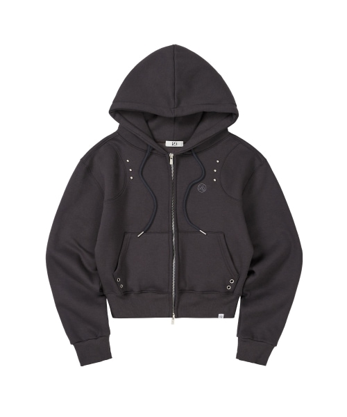 【ILLIGO】 Stud Hoodie Zip-Up Charcoal 正規品