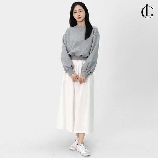 レディースシンプルベーシックバルーンフィットクロップドマンツーマン LFL007