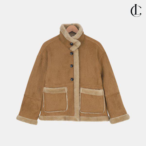 女性用冬カジュアルウールスエードフェイクハイネックハーフムートンジャケットLNNT014