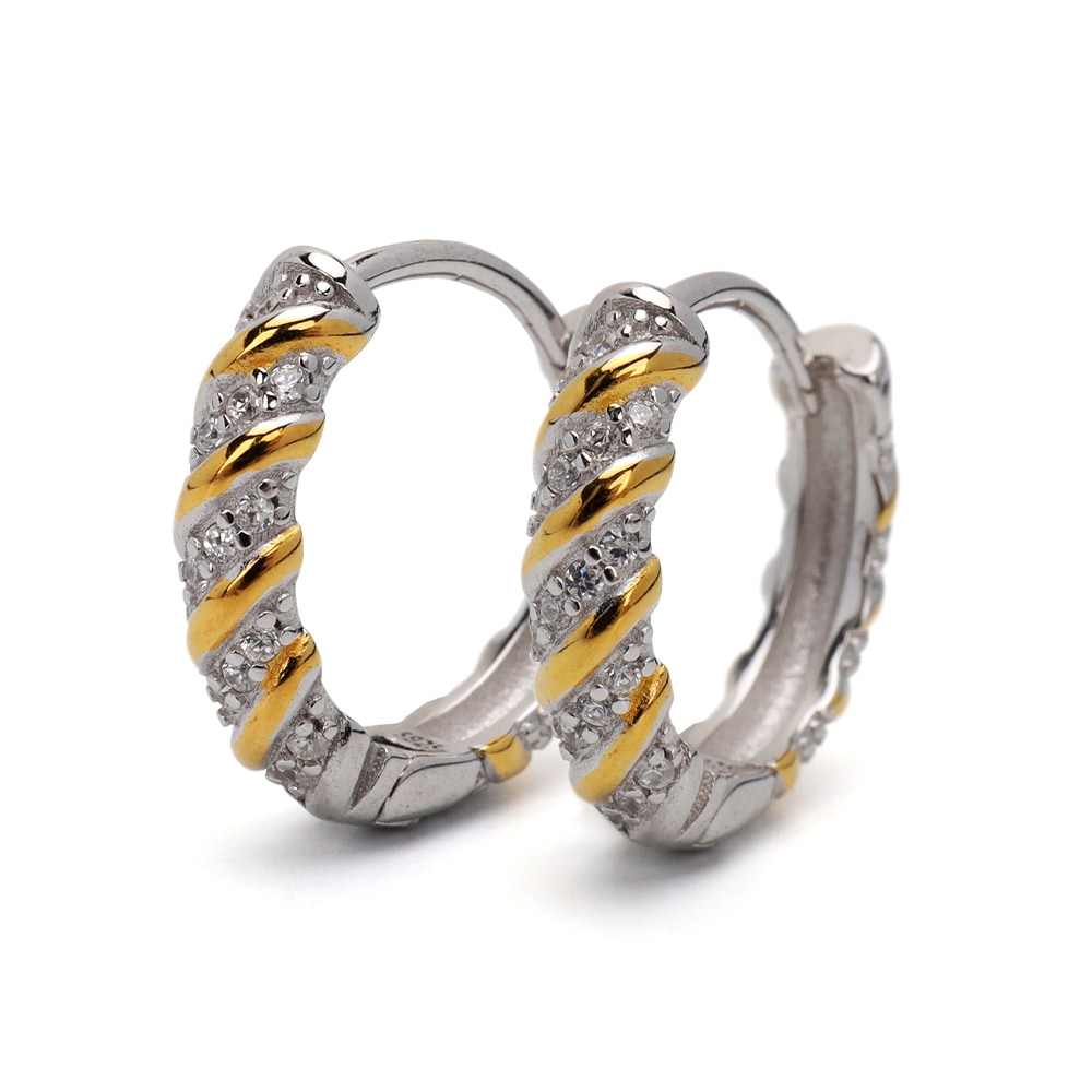 シルバー925 ツイストピアス [ce345]