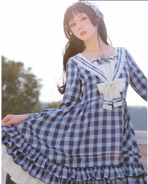 ロリータ ワンピース セーラー ゆめかわいい レディース秋冬 新作 学院 制服 長袖 半袖