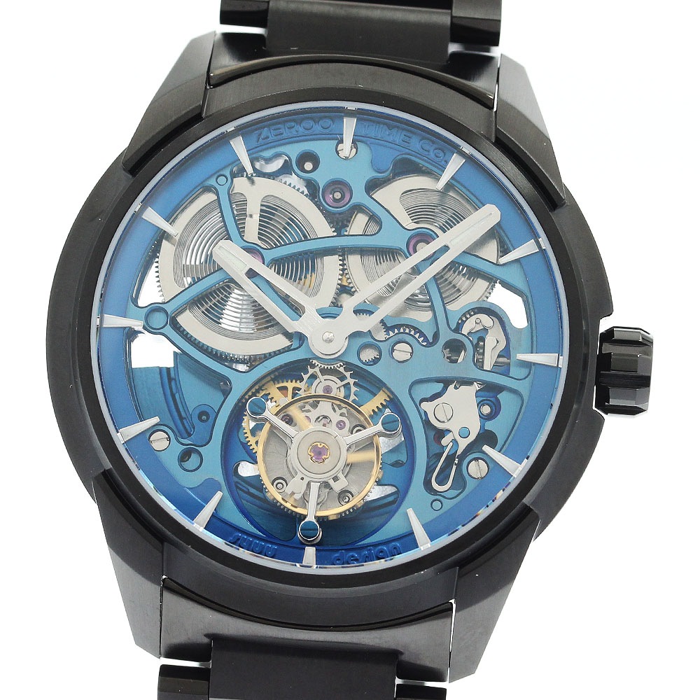 ゼロタイム ZEROO ZT003BBL T3 TOURBILLON フルスケルトン トゥールビヨン 自動巻き メンズ 極美品 _889417【中古】