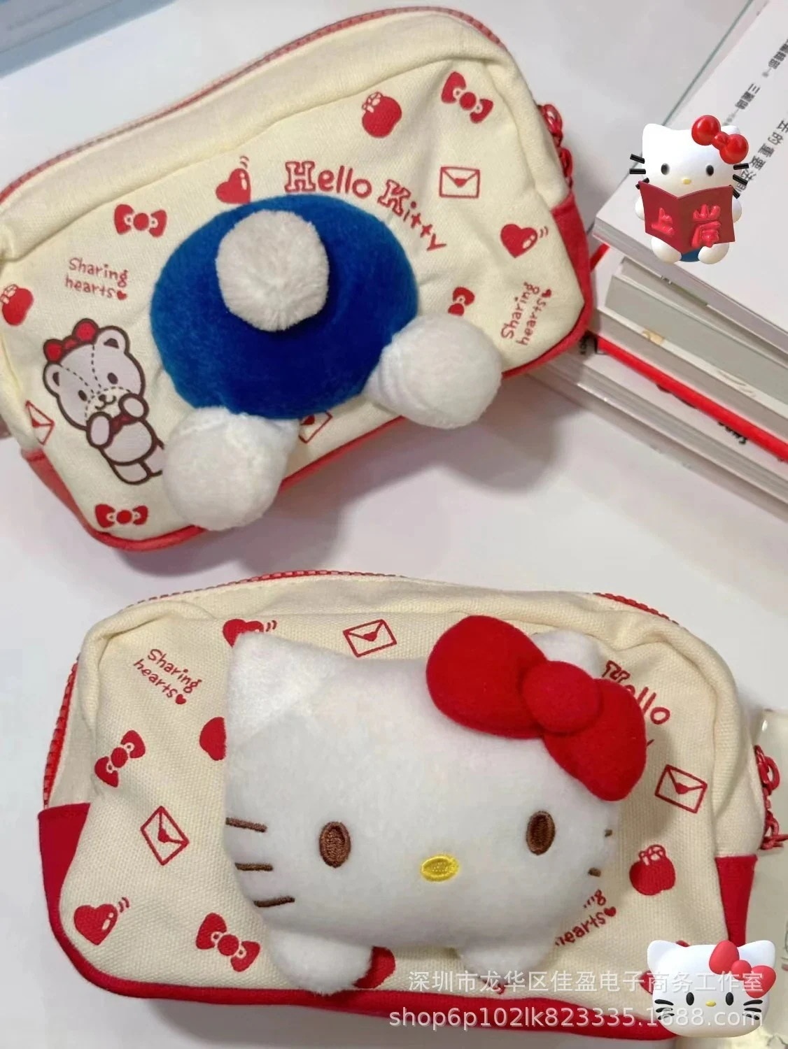 【10点セット】見た目も大容量の漫画サンリオハローキティ筆箱ガーリーハート文具収納袋学生文具箱2441 11,591円