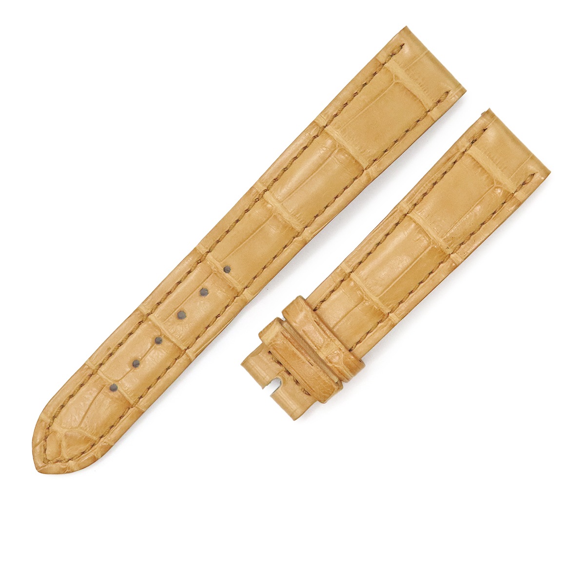 レディース 新品同様 純正 クロコ ベルト バンド ストラップ 16ｍｍ ライトブラウン 茶