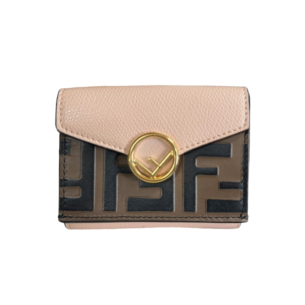 フェンディ ズッカ 三つ折り財布 レザー 8M0395 FENDI 中古 美品