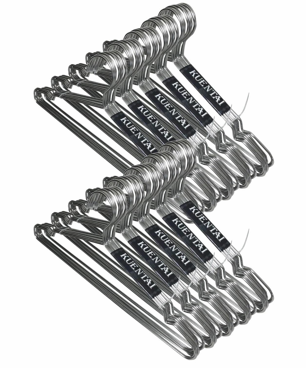 ステンレスハンガー 100本セット 42cm すべらない 男女兼用 頑丈 丈夫 すべらない 洗濯 KUENTAI 空緑隊 衣紋掛け通常のハンガーサイズですので男女兼用で使えます 5,863円