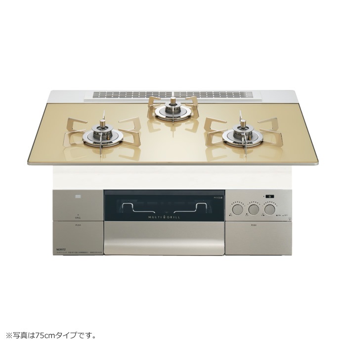 プロパンガス用 60cmビルトインコンロ PROGRE FLAT シャンパンゴールド N3S22PWASFSTESC-LPG