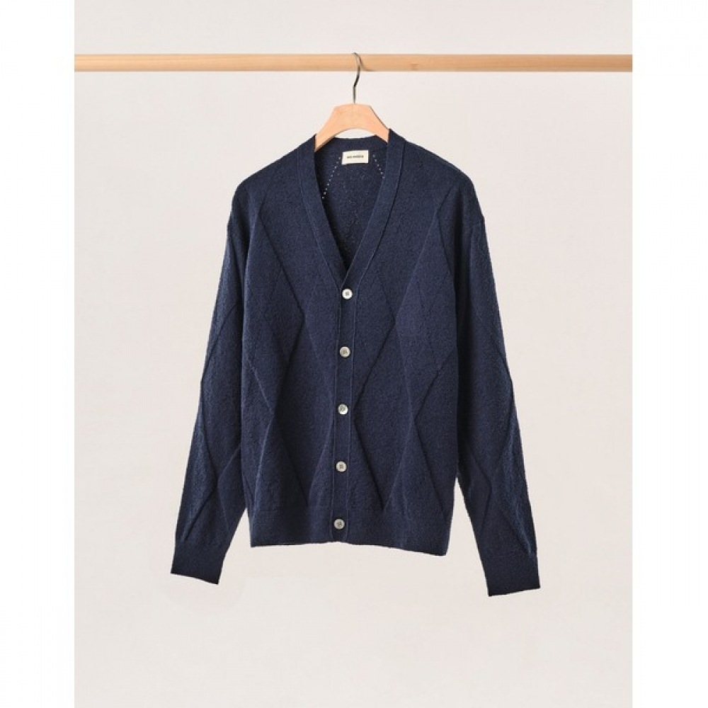 [ヘッジス] 24SS ブークルカーディガンネイビー HZSW4E801N2