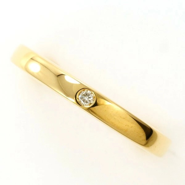 K18 18金 YG リング 8.5号 ダイヤ 0.02 約3.5g ジュエリー 中古
