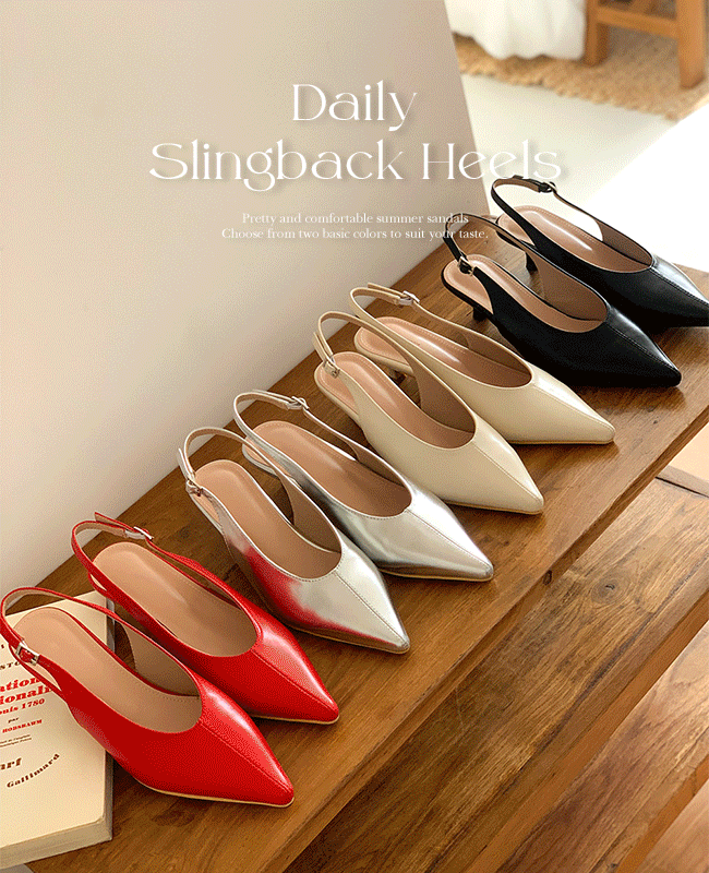 [MILOVANY] スカスティレットミドルスリングバックヒル5cm