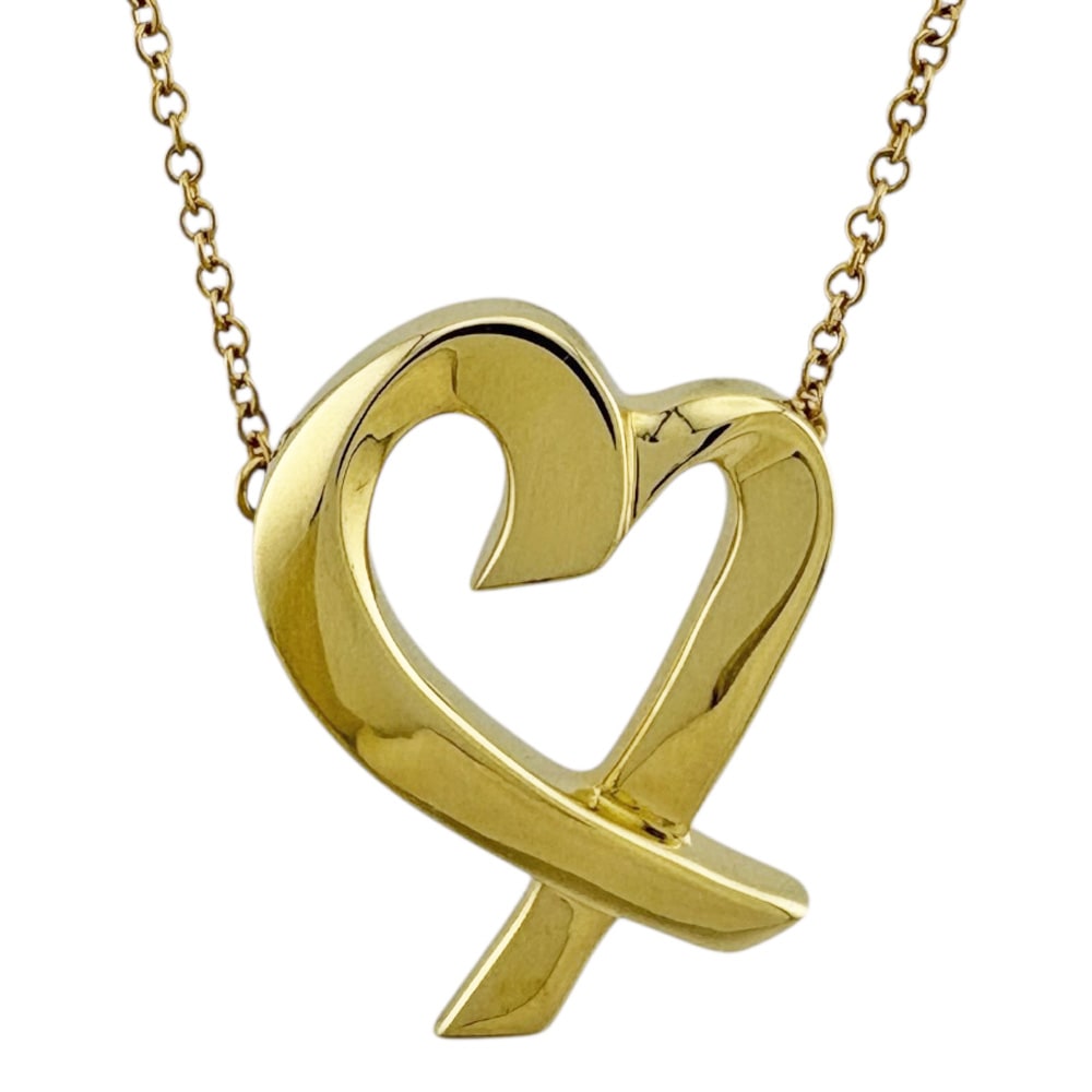 ティファニー ラビング ハート ネックレス 18金 K18イエローゴールド TIFFANY&Co. 中古 美品