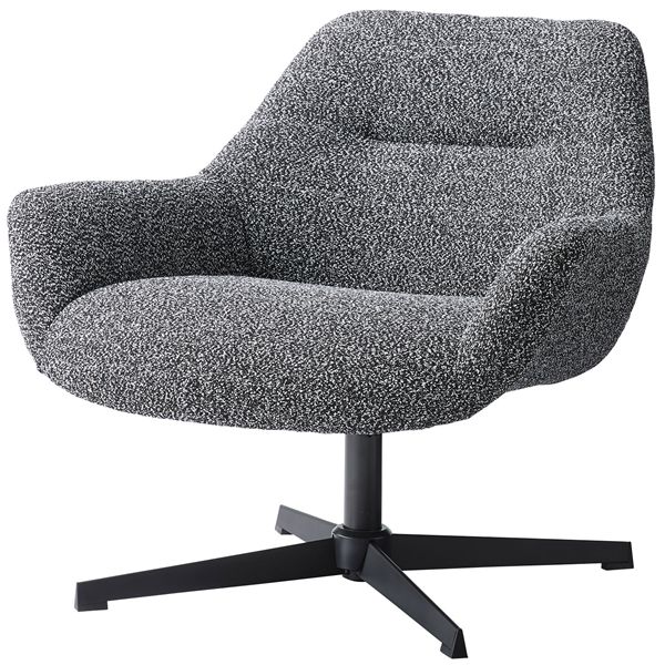 ラウンジチェア ダークグレー混色生地（約W80×D75×H73.5×SH42cm） 組立式