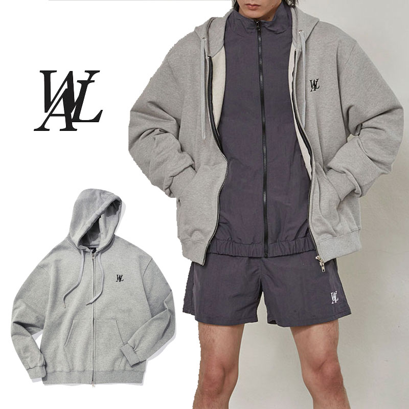 【WOOALONG】★韓国大人気★Signature hood zip-up Qoo10] WOOALONG Signature hood zip-u