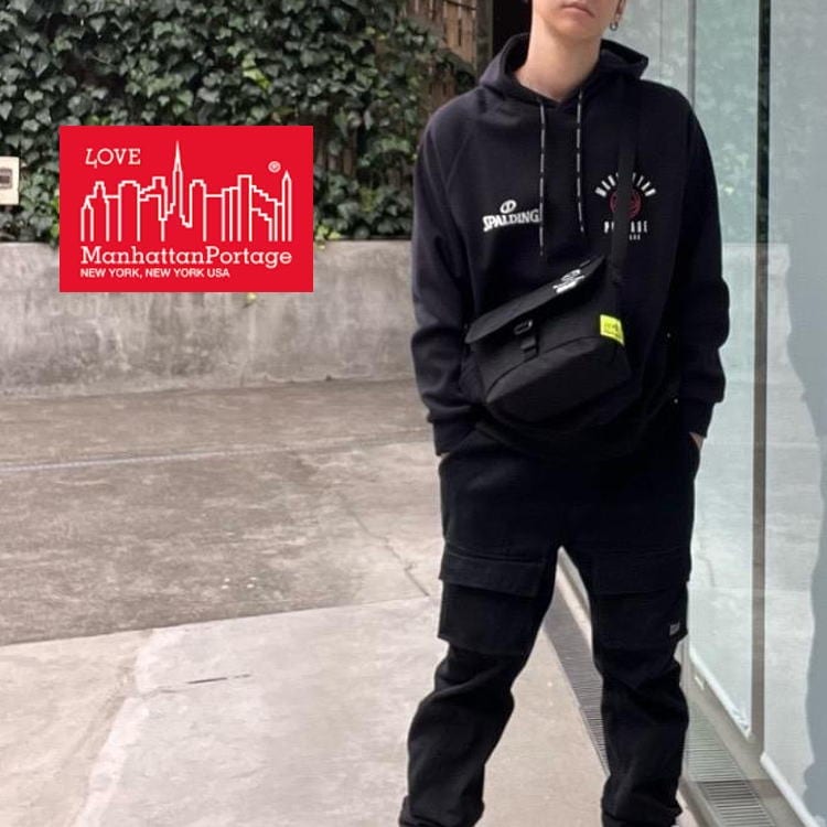 正規品 ナイロン メッセンジャーバッグ フラップ ジッパー ポケット ビニール ライニング ニューヨークシティ ブラック 1603-FZP-LVL-NYCITY BLK