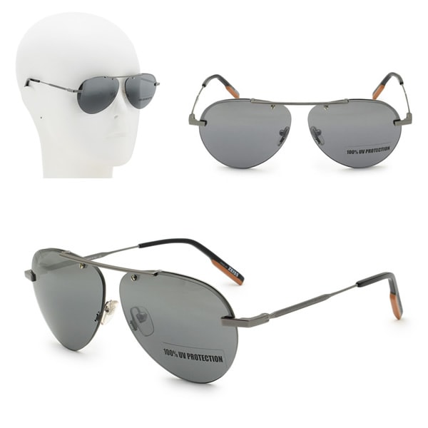 サングラス EZ0117/S 08C 61 Ermenegildo Zegna ガンメタル グレー ノーズパッド UVカット