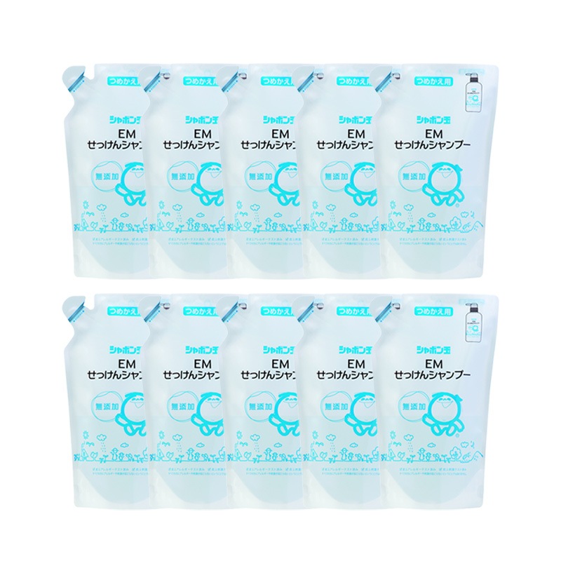 シャボン玉 EMせっけんシャンプー つめかえ用 420ml 10個セット ノンシリコン 無添加せっけん