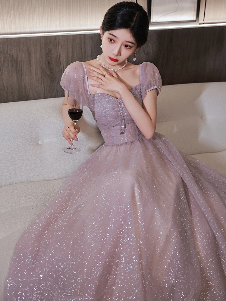 ピンクイブニングドレスレディース2024年誕生日ウェディングプリンセス大人感
