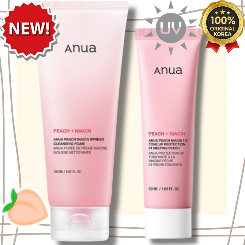 【トーンアップ セット】 ピーチ クレンジング フォーム 150ml + UV トーンアップ プロテクション/日焼け止め/ナイアシンアミド/皮脂/毛穴/トーンアップ/UVケア/セラミド 5,372円