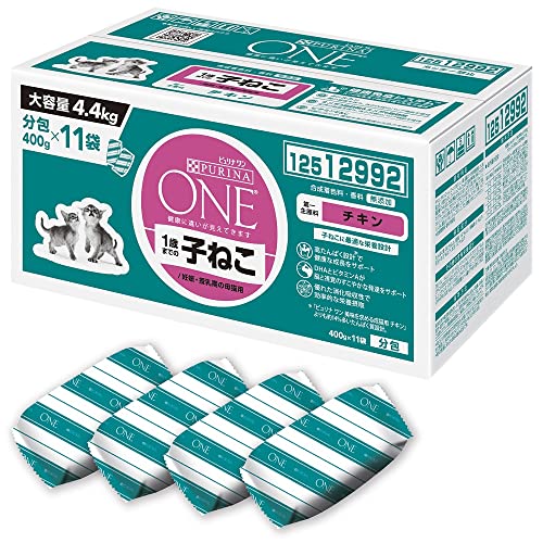 【Amazon.co.jp限定】ピュリナ ワン キャット 1歳までの子ねこ用/妊娠授乳期の母猫用 チキン 4.4ｋｇ(400g11袋入)