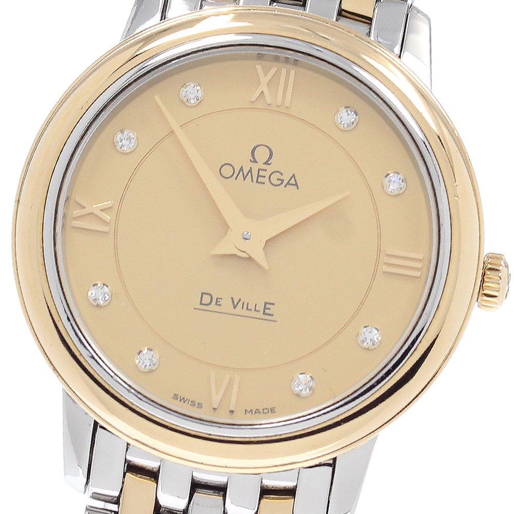 オメガ OMEGA 424.20.27.60.58.001 デビル プレステージ 8Pダイヤ クォーツ レディース _955702【中古】