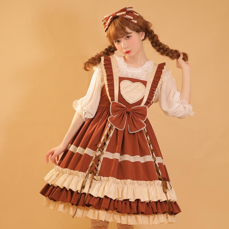 ロリータ ワンピース レディース Lolita 普段着 ロリィタ 甘ロリ ゴスロリ JSK スイート ゆめかわいい リボン キャミソールワンピ ジャンパースカート 6,700円