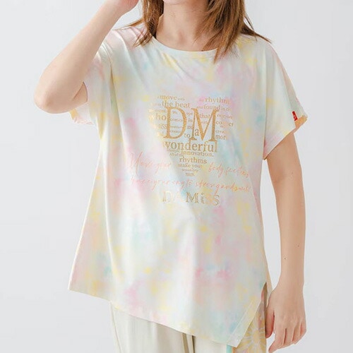 ホログラムチュニックＴシャツ フィットネス 半袖 ウィメンズ 1634-1622-YEL