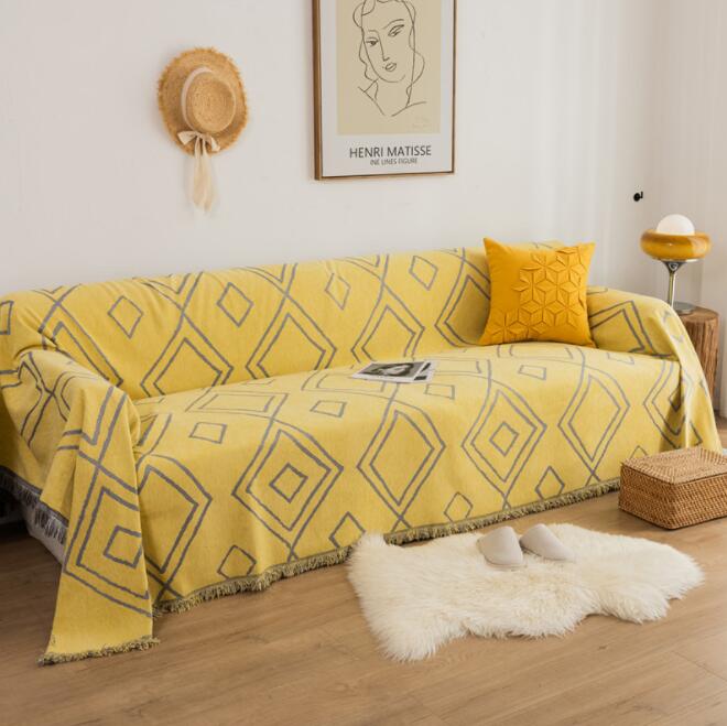 マルチカバー 大判 ブランケット タオルケット ベッドカバー アイボリー 北欧風 ソファー ペット 5,609円