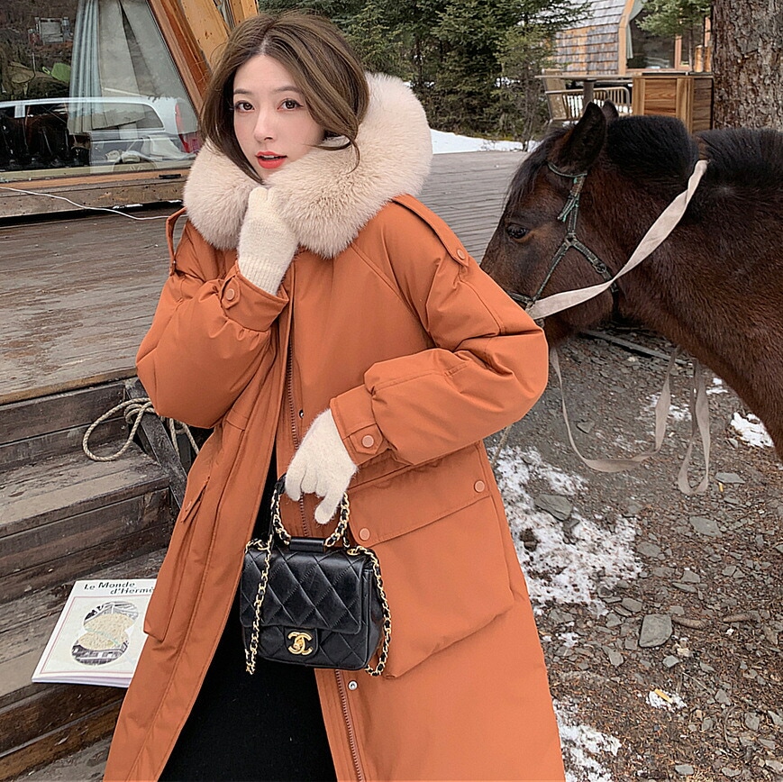 ダウンコート ファー コート 秋 冬 フォックスファー ダウン コート ダウンジャケット ロング フ