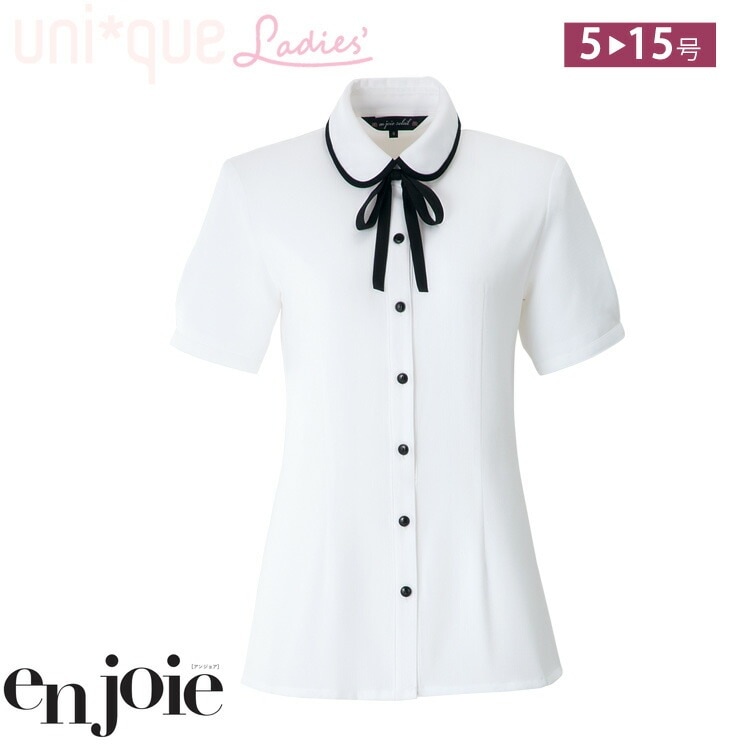 レディース リボン付き 2way 半袖 ブラウス ジョア 06072 しわになりにくい オフィスシャツ ワイシャツ 事務服 就活 面接 フォーマル 入学式 卒業式 リクルート オフィス