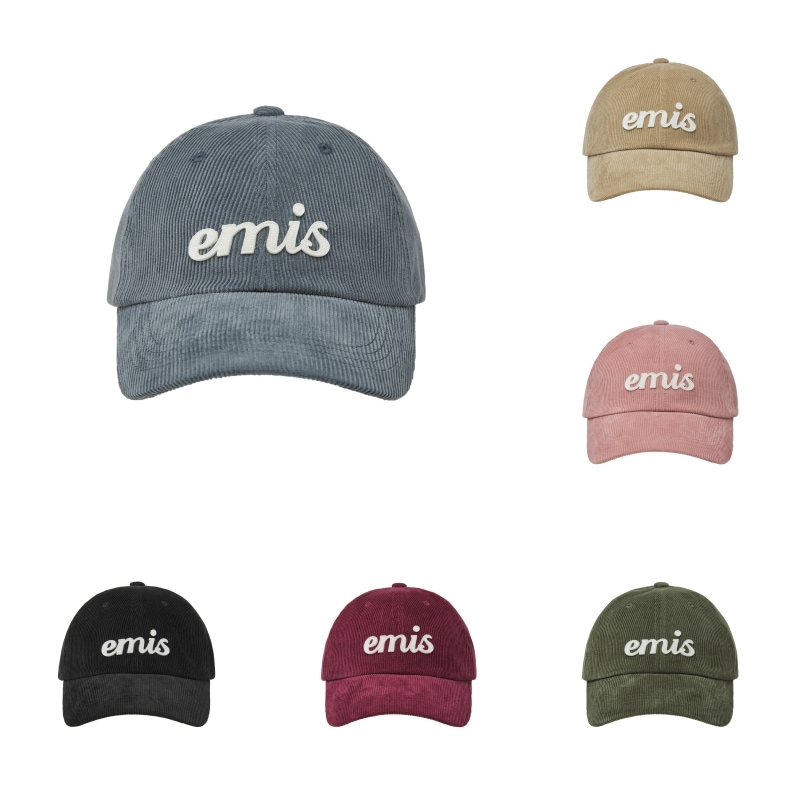 【EMIS】 APPLIQUE CORDUROY BALL CAP : 6COLORS