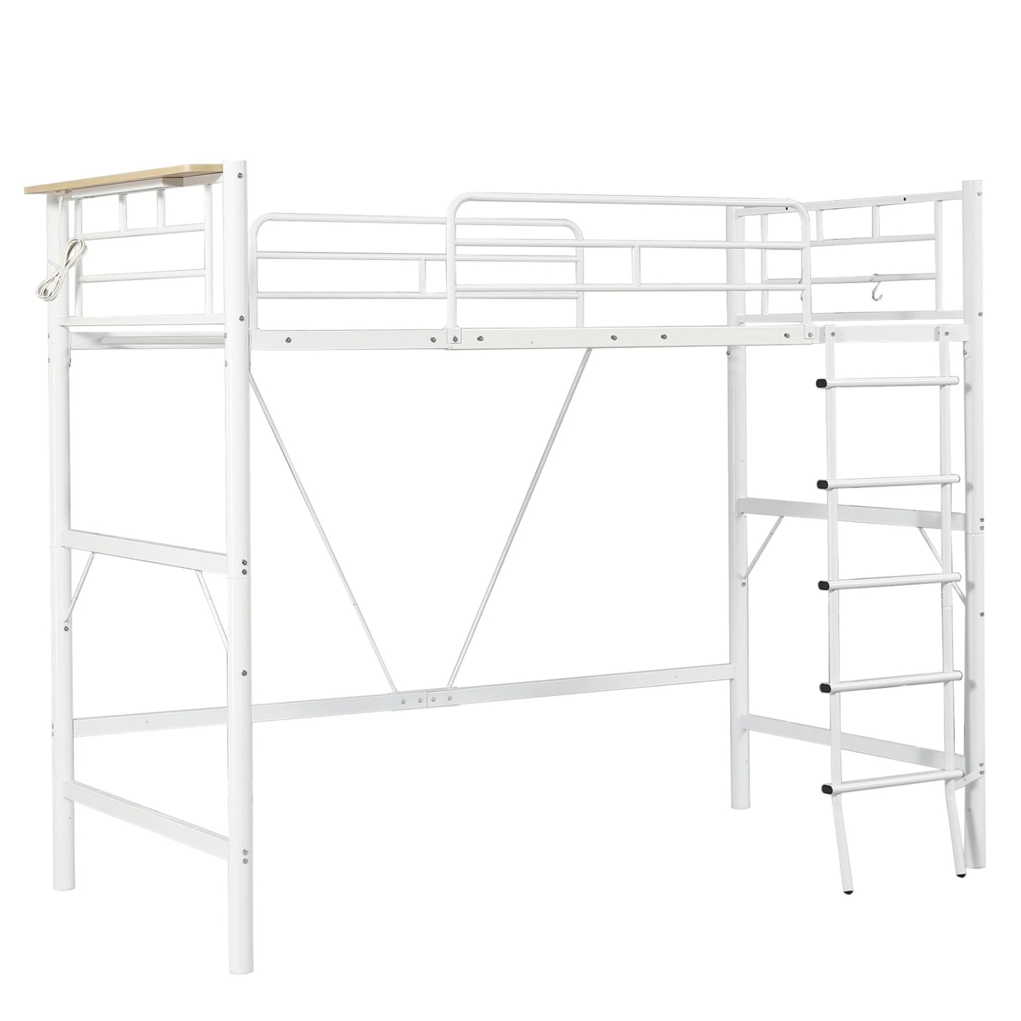 【国内発送】ロフトベッド パイプベッド シングル コンセント付き 宮 ロフト ベッド 北欧風 高さ170cm ロフト ベッド 大人用 二段ベッド 子供部屋 子供ベッド スチール 耐震 ベ