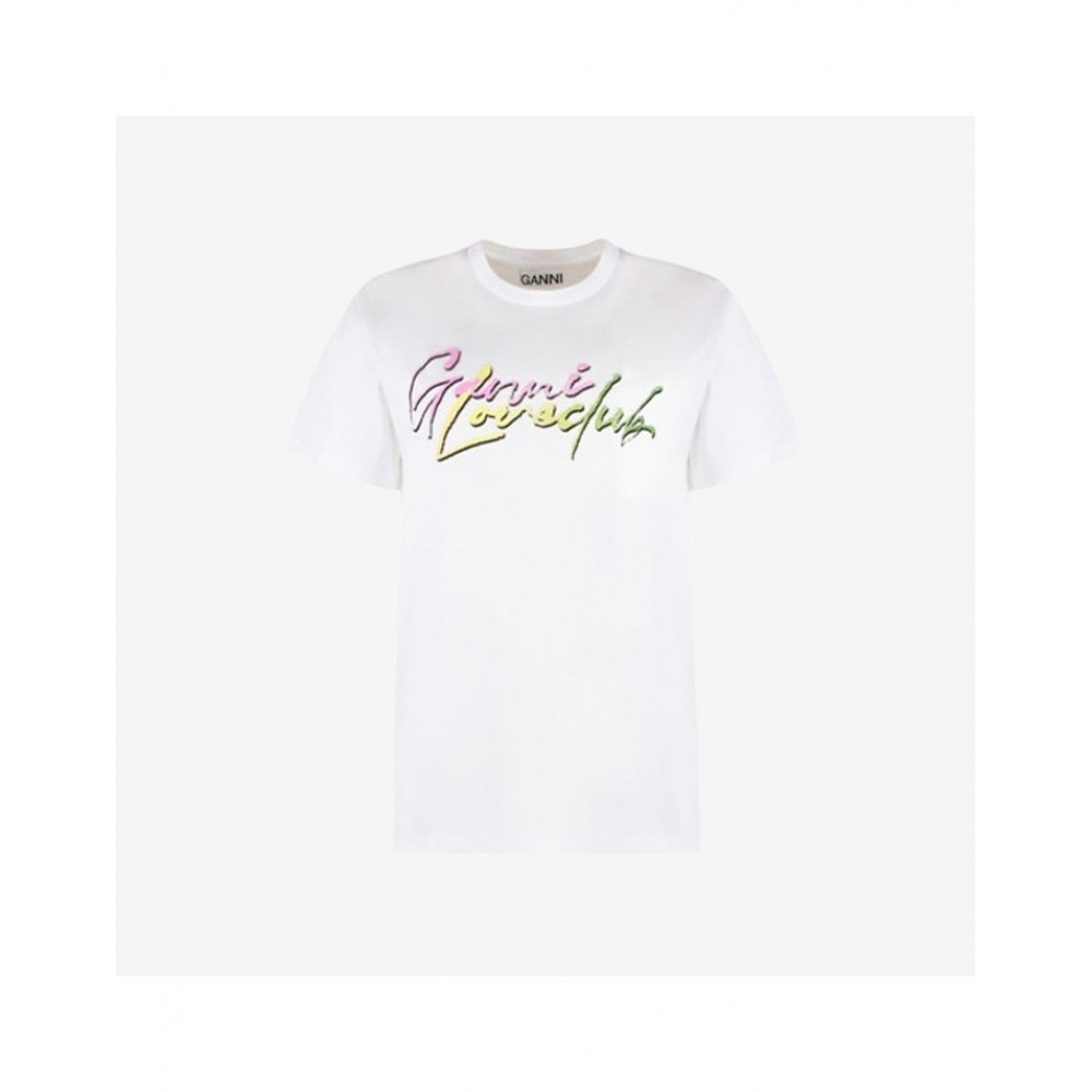 ガニプリントショートスリーブ T シャツホワイトレディース T3921 151