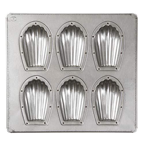 サイズ：マドレーヌ型6個取（貝型天板） 日本製 シリコン加工 天板 (マドレーヌ型6個取（貝型天板）