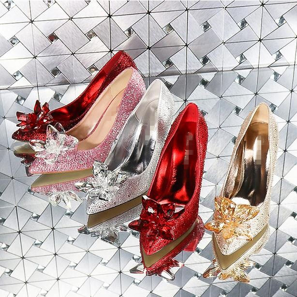 5色 キラキラ　キャバ パンプス ピンヒール ヒール5/7/9cm スエード ハイヒール　レディースパンプス　シューズ　 レディース ウェディング　シューズ　フォーマルパンプス 大きいサイズ 花嫁二
