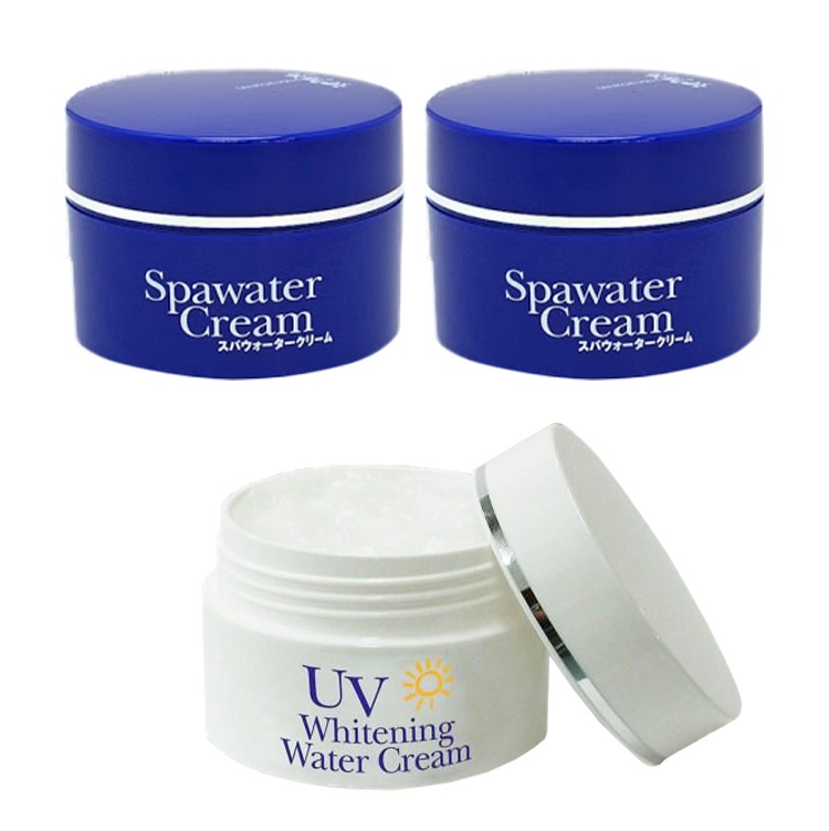 スパウォータークリーム 無添加 オールインワン 化粧品 温泉水 炭黒泉 朝スパ夜スパ ３個セット