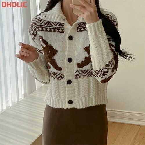 [メガ割りSALE]ラビットノルディックカーディガン