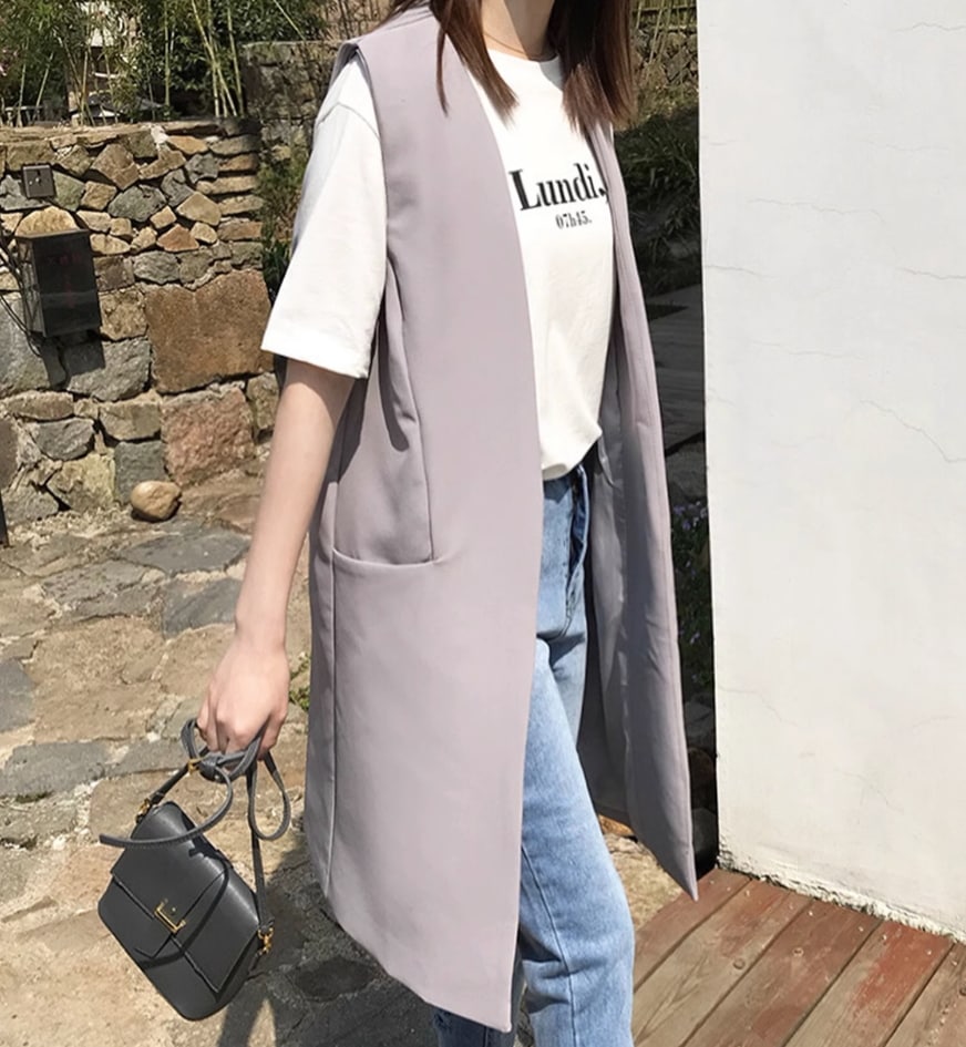 トップス デート モテアイテム ベスト ロング丈 ノースリーブ テーラード 大人可愛い きれいめ 上品 おしゃれ かっこいい 大人可愛い ラブリー キュート ガーリー クール モード系 セクシー 6,052円