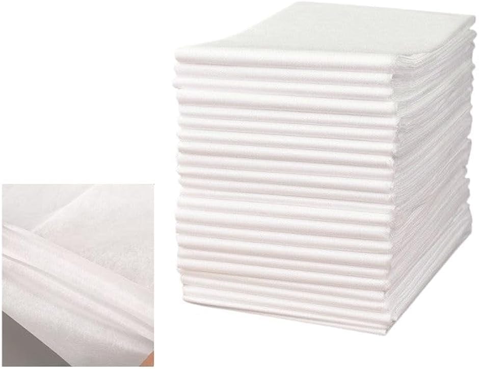 防水シーツ 使い捨てシーツ 使い捨て防水シーツ 不織布 ベッド用 介護 エステ (ホワイト 120x200cm 50枚セット)