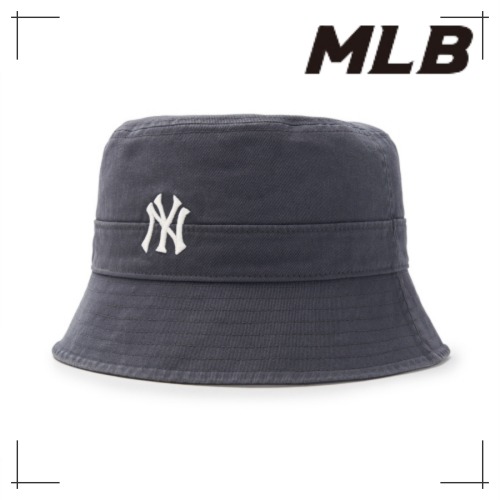 MLB公式正規品 バケットハット Basic One Point Washing Bucket Hat NY (Charcoal Gray)