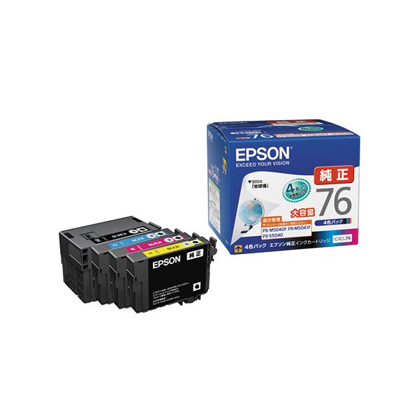 EPSON(エプソン)純正 インクカートリッジ 大容量 4色セット IC4CL76