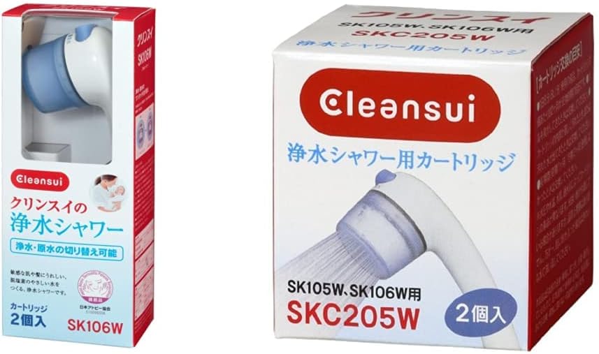 【セット買い】クリンスイ 浄水 シャワー カートリッジ計4個入り [本体SK106W-GR & 交換用カートリッジSKC205W] 4,958円