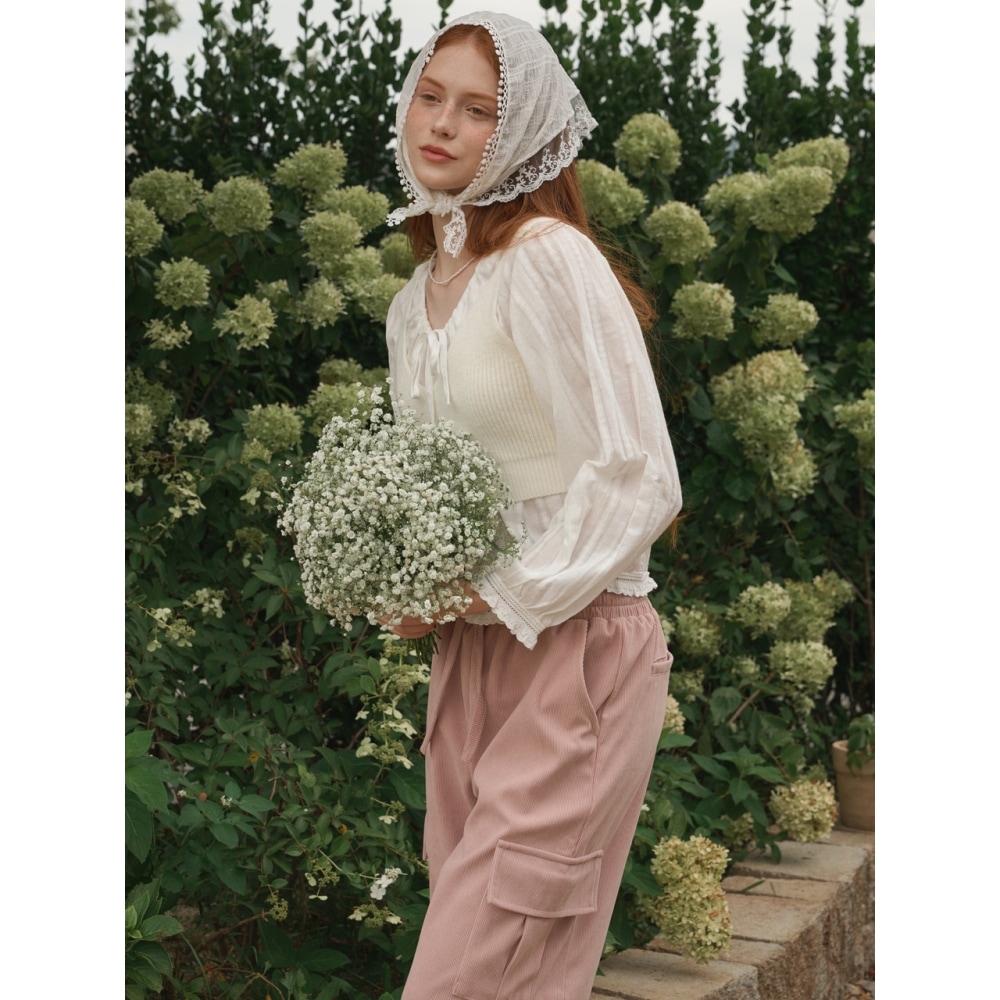 LOSSYROW コーデュロイバンディングカーゴパンツピンク