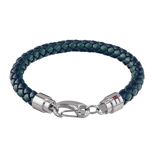 トミーヒルフィガー ブレスレット ファッション アクセサリー メンズ アクセ シルバー グリーン ブルー 編み込み レザー 革 ビジネス 男性 誕生日ギフト ポイント消化 8,613円