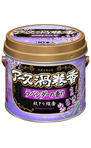 サイズ：30ロール (x 1) アース渦巻香 蚊取り線香 ラベンダーの香り [30巻缶入]