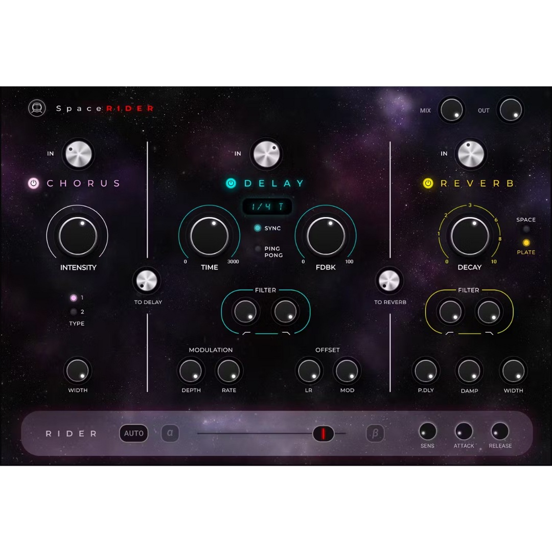 Space Riderインテリジェント残響遅延合唱空間設計プラグインにはW15 win/macの全セットが含まれている